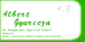 albert gyuricza business card